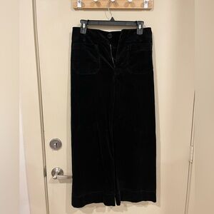 Anthropologie corduroy wide-leg trousers in black